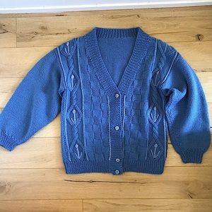 Vintage Blue Women's Cardigan Sweater